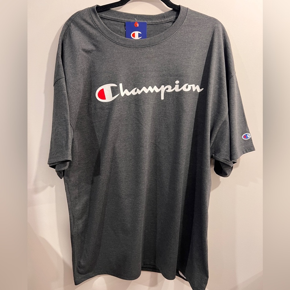 Champion Men’s Gray Short Sleeve Tee Classic Logo